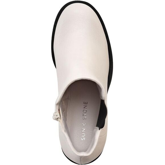 Sun + Stone Womens Morghan B/W Faux Suede Round Toe Ankle Boots Shoes New - Picture 3 of 3